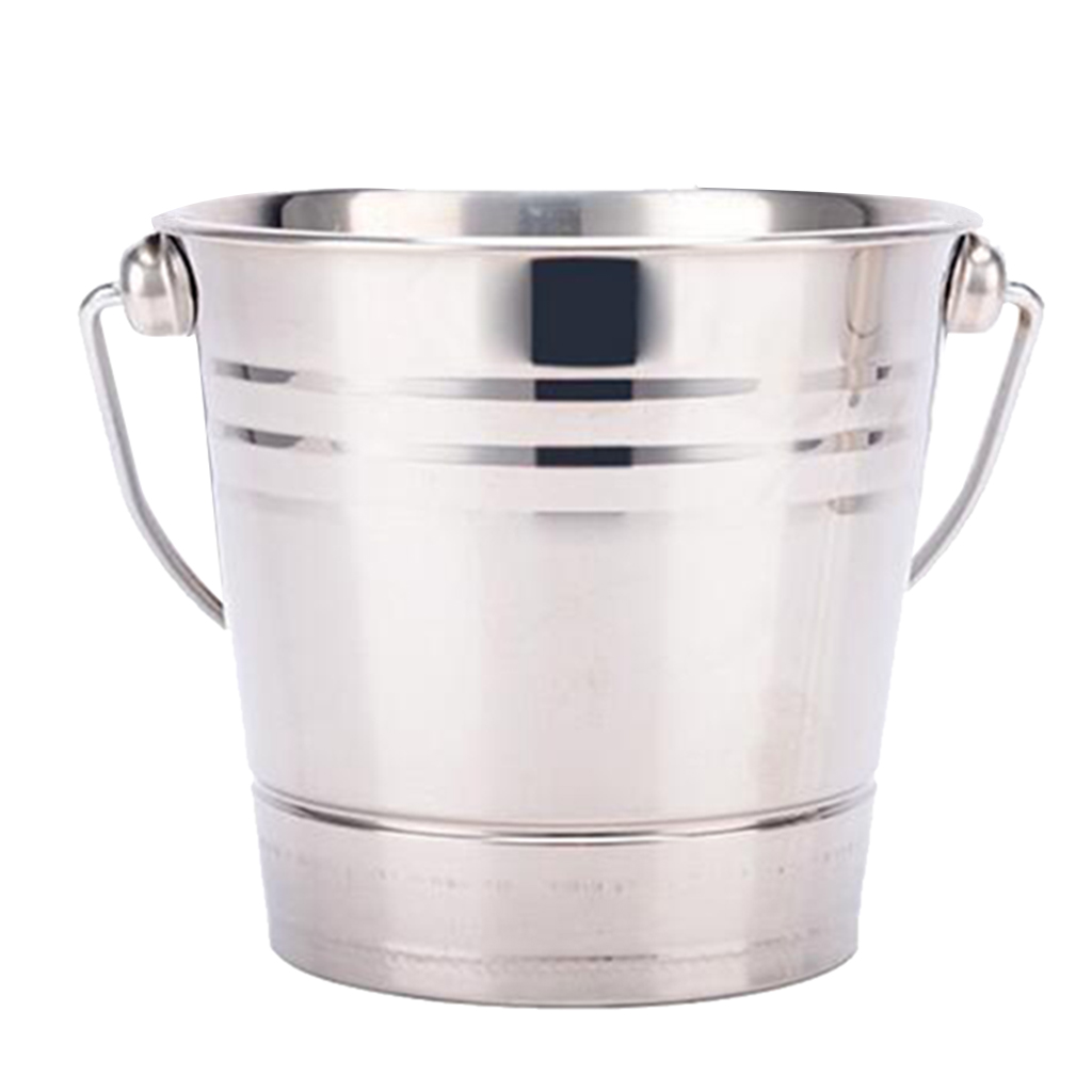 Ice Bucket Silver - 손잡이가 달린 스테인레스 스틸 샴페인 와인