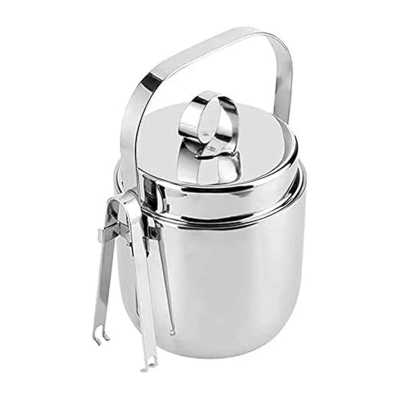 Ice Bucket Silver - 스테인리스 스틸 이중벽 디자인의 ABRE 아이스