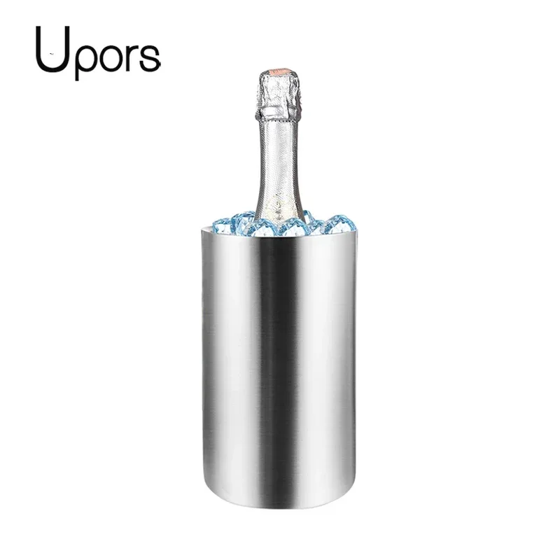 Ice Bucket Silver - UPORS 스테인레스 스틸 와인 쿨러 버킷