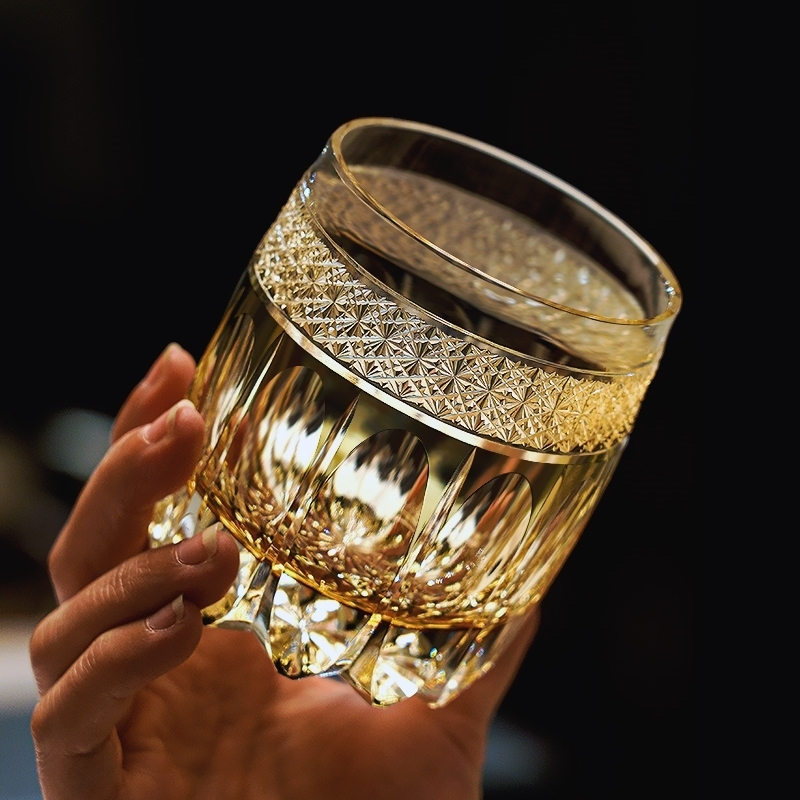 핸드컷 워리어 아머 앰버 에도 키리코 크리스탈 와인 컵 - Wine To Beer To Liquor 리뷰 및 가격