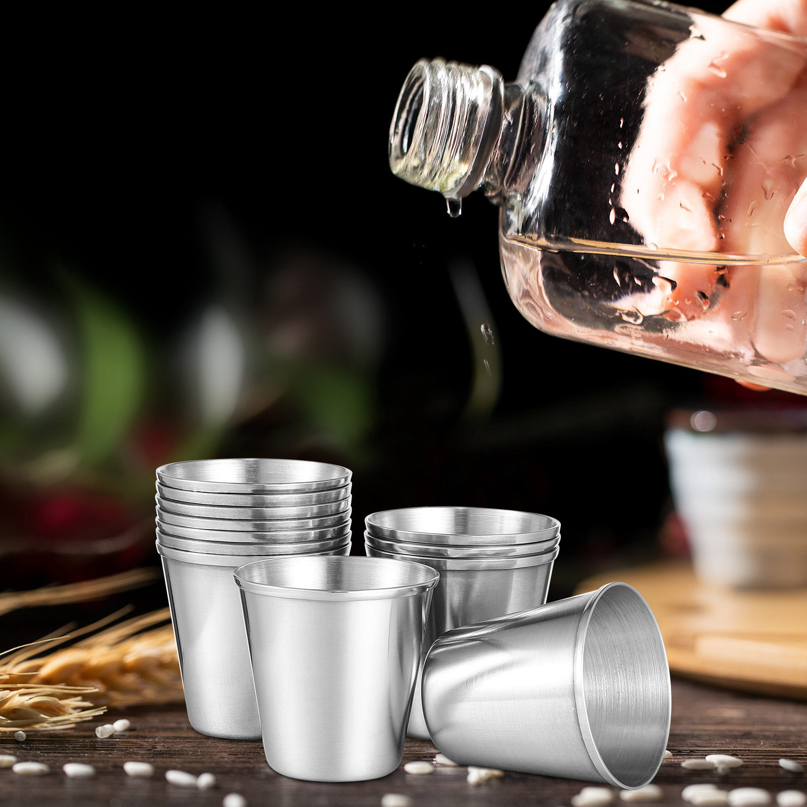 12Pcs 스테인레스 스틸 음료 텀블러 전문 바 컵 주 - Wine Beer And Spirit 리뷰 및 가격