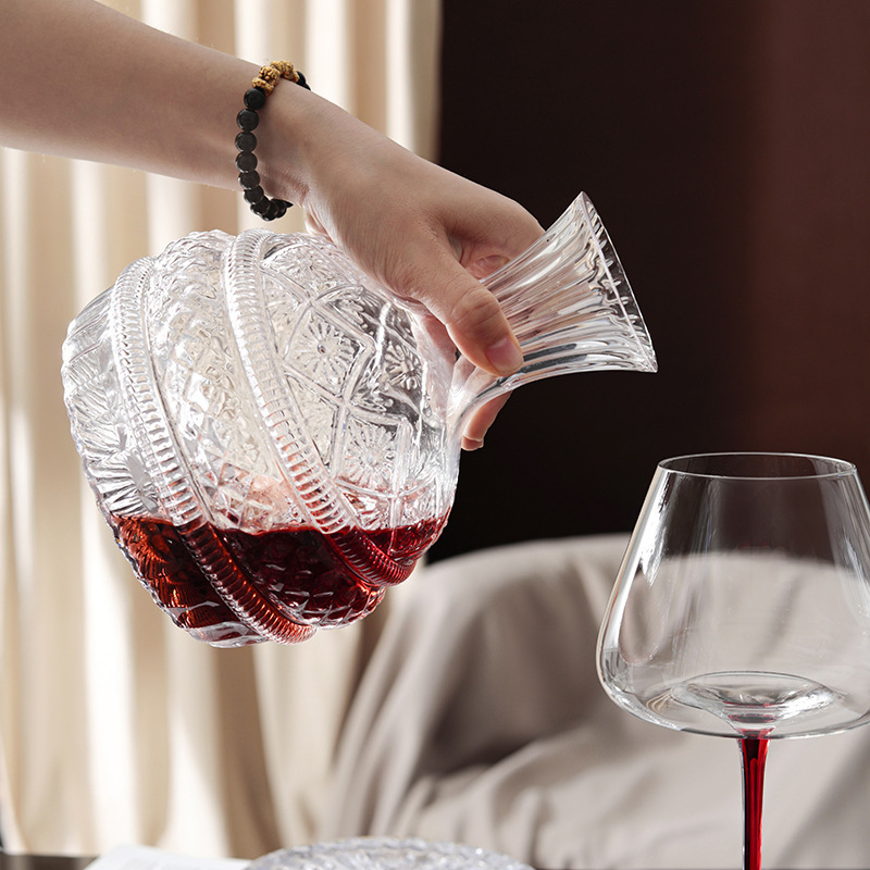DEOUNY 유럽 스타 다이아몬드 회전 와인 디캔터,  - Wine Whiskey Beer 리뷰 및 가격
