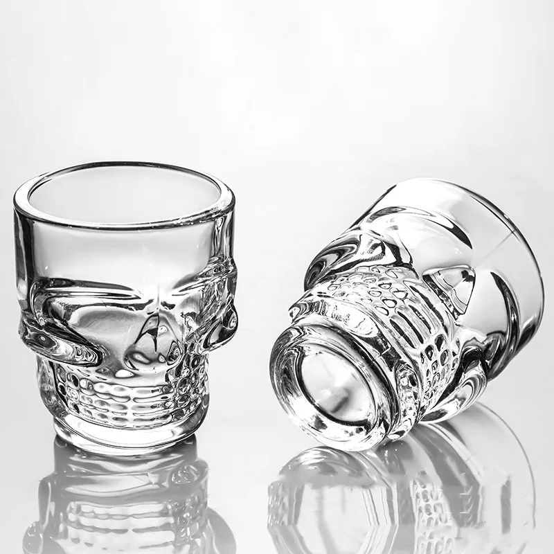 1/2Pcs 해골 머리 샷 유리 컵 크리 에이 티브 클 - Wine To Beer To Liquor 리뷰 및 가격