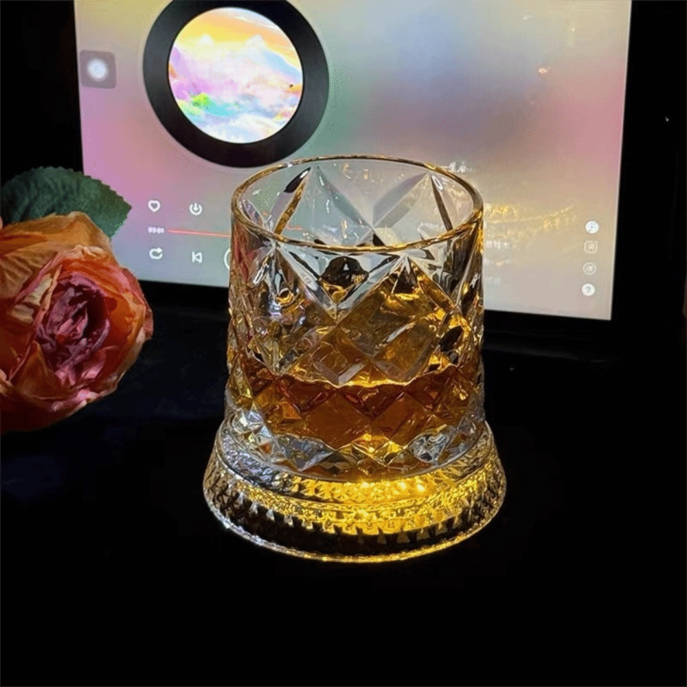 독특한 360도 회전 유리 와인잔 발광 베이스 투명 크 - Wine To Beer To Liquor 리뷰 및 가격