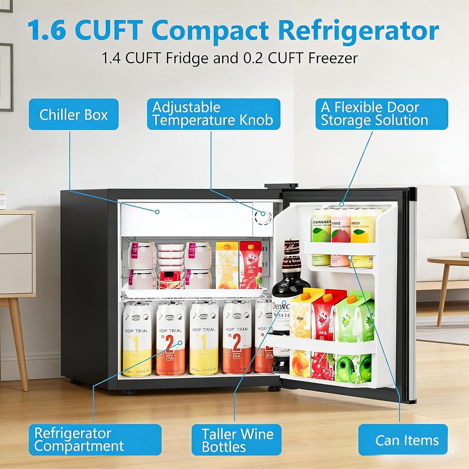 소형 냉장고 냉동고 1.6 Cu Ft 분리형 선반 7단 - Ice Bucket Silver 리뷰 및 가격