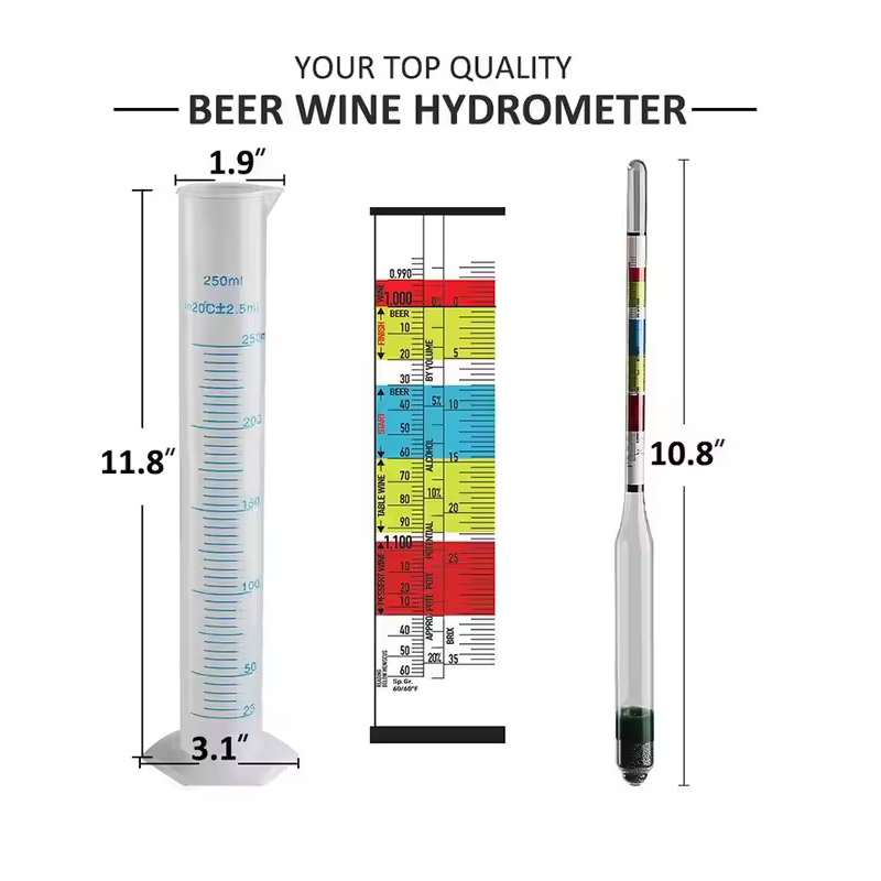 비중계 테스터 및 250ml 측정 병, 트리플 체중계  - Wine Beer And Mead 리뷰 및 가격